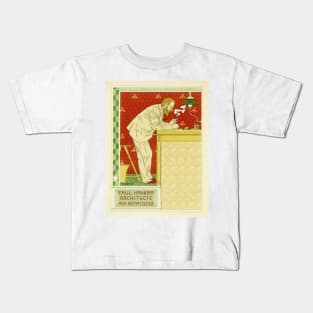 Paul Hankar Architect Lithograph Art by Adolphe Crespin Les Maitres De L' Affiche Kids T-Shirt